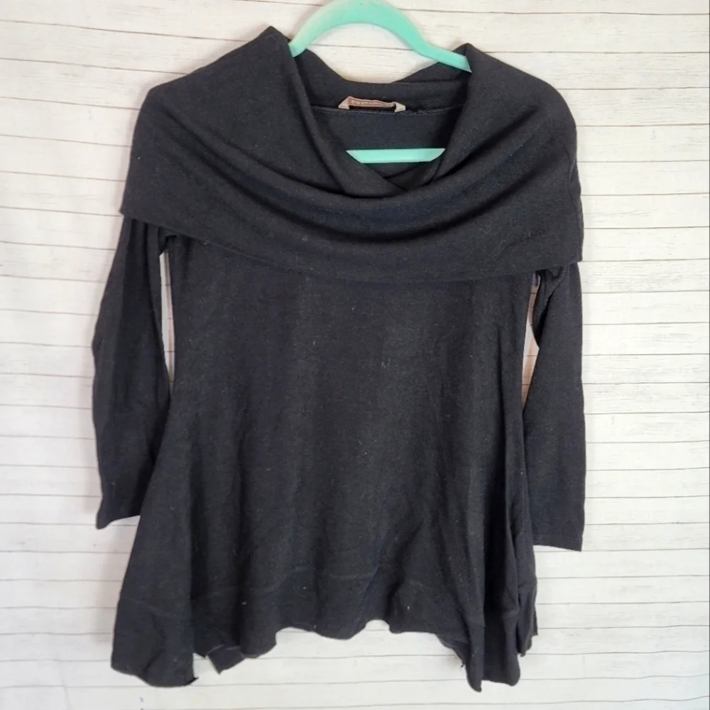 SOFT SURROUNDINGS BLACK COWL NECK SWEATER, SZ XS